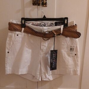 NWT One 5 One white belted shorts Sz 12